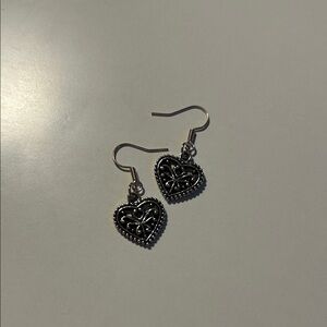 Elegant Silver Heart Earrings